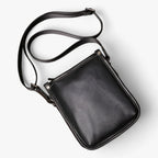 Soft Durable Black Leather Everyday Shoulder Bag