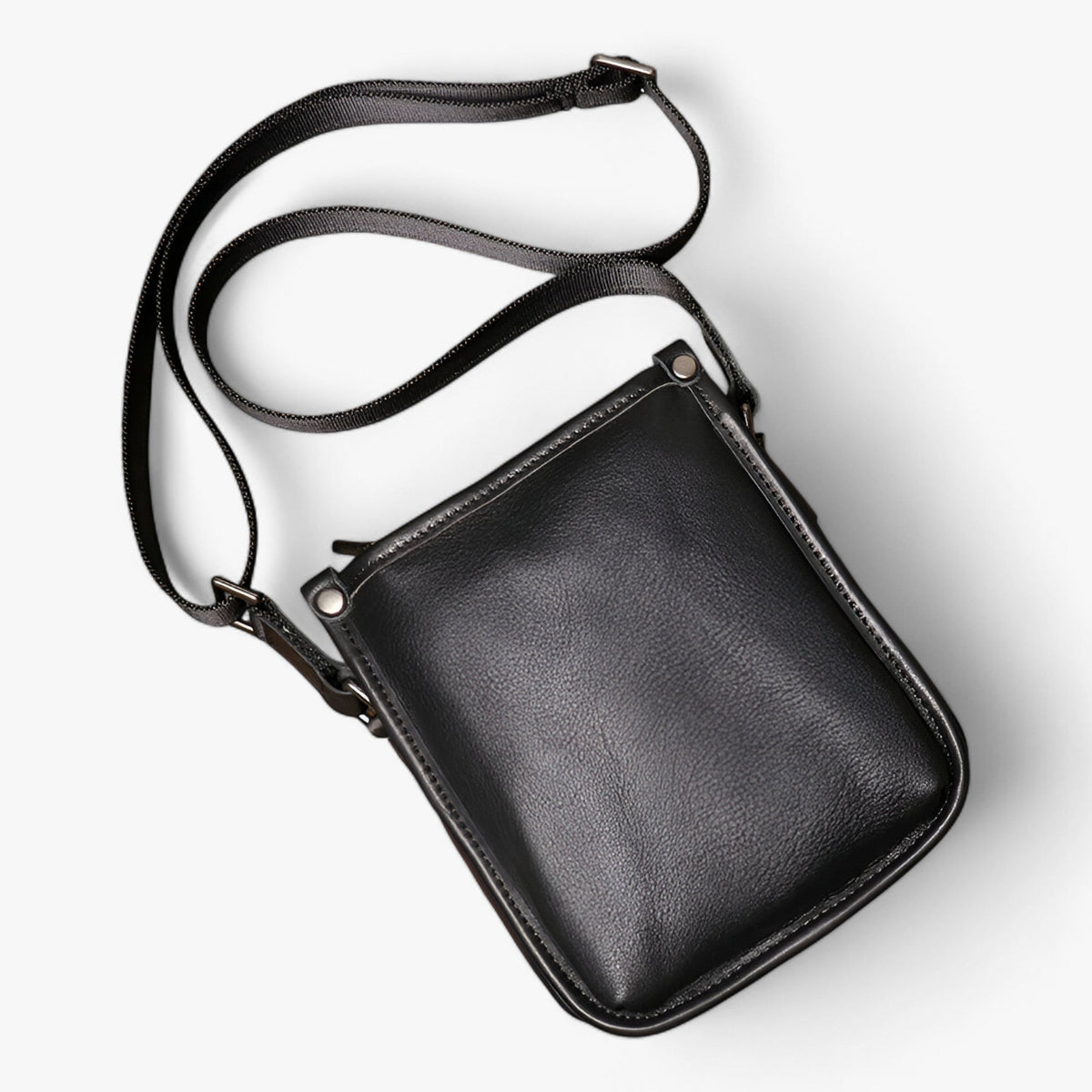 Soft Durable Black Leather Everyday Shoulder Bag