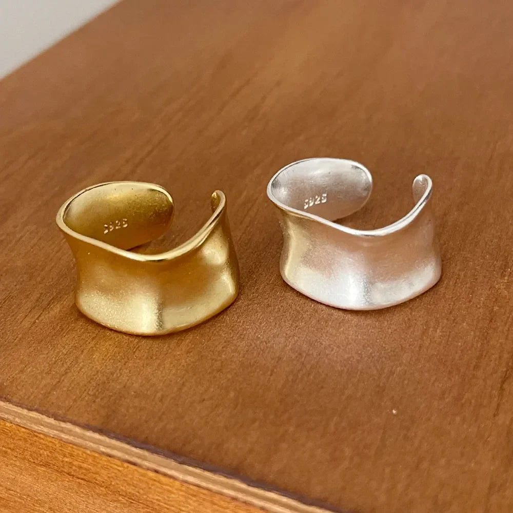 Adjustable Vintage-Style Wide Flat Ring