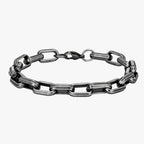 Zware stalen armband met brede schakels
