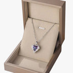 Heart Pendant Necklace with Set Crystal Stones