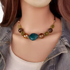 Vintage Pearl Necklace with Acrylic Pendant
