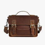 Unisex Anti-Theft Leather Shoulder Bag with Hidden Zips
