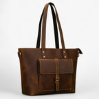 Ruime lichte shopper van echt leer voor dames