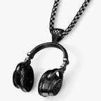 Headphone Pendant Necklace in Dark Finish