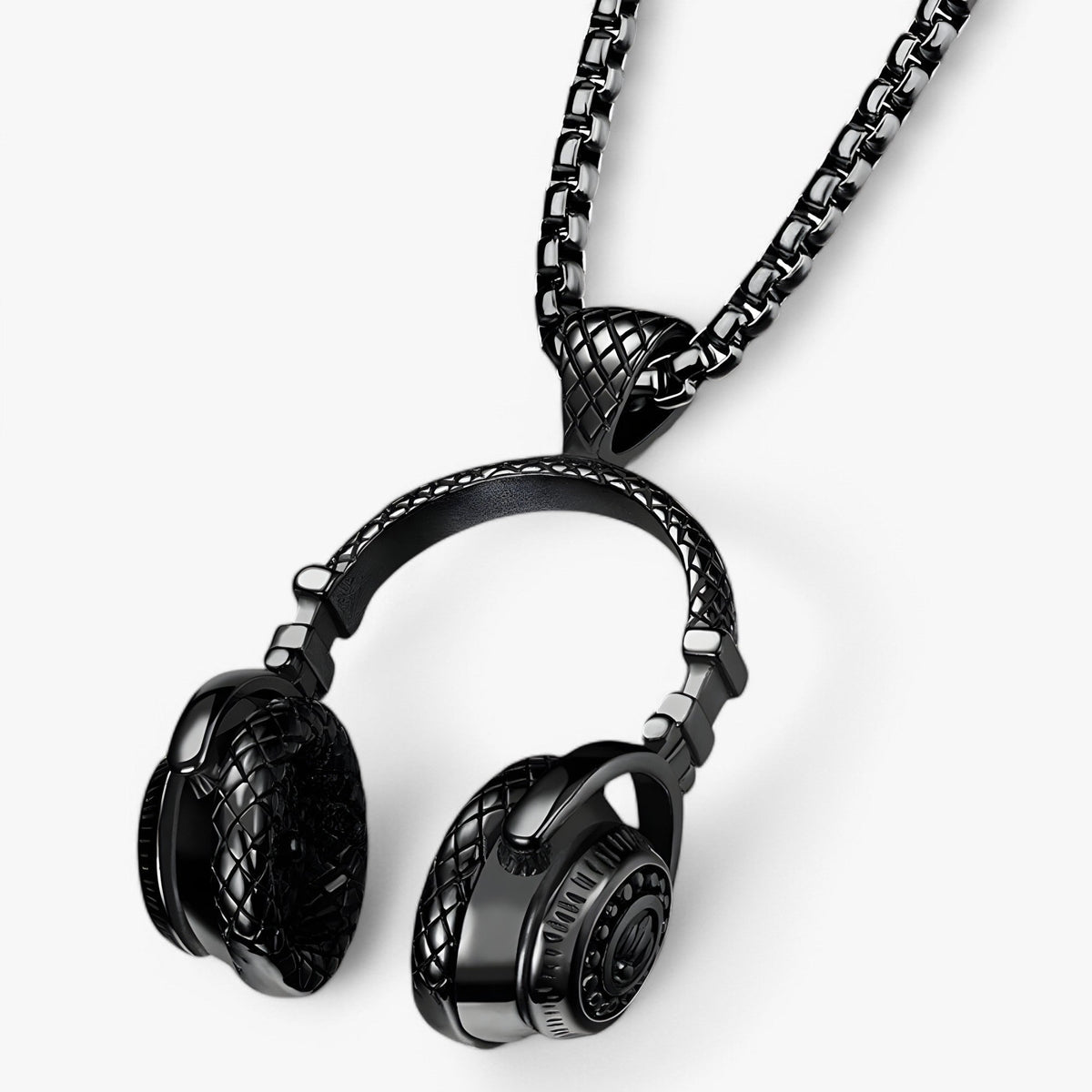 Headphone Pendant Necklace in Dark Finish