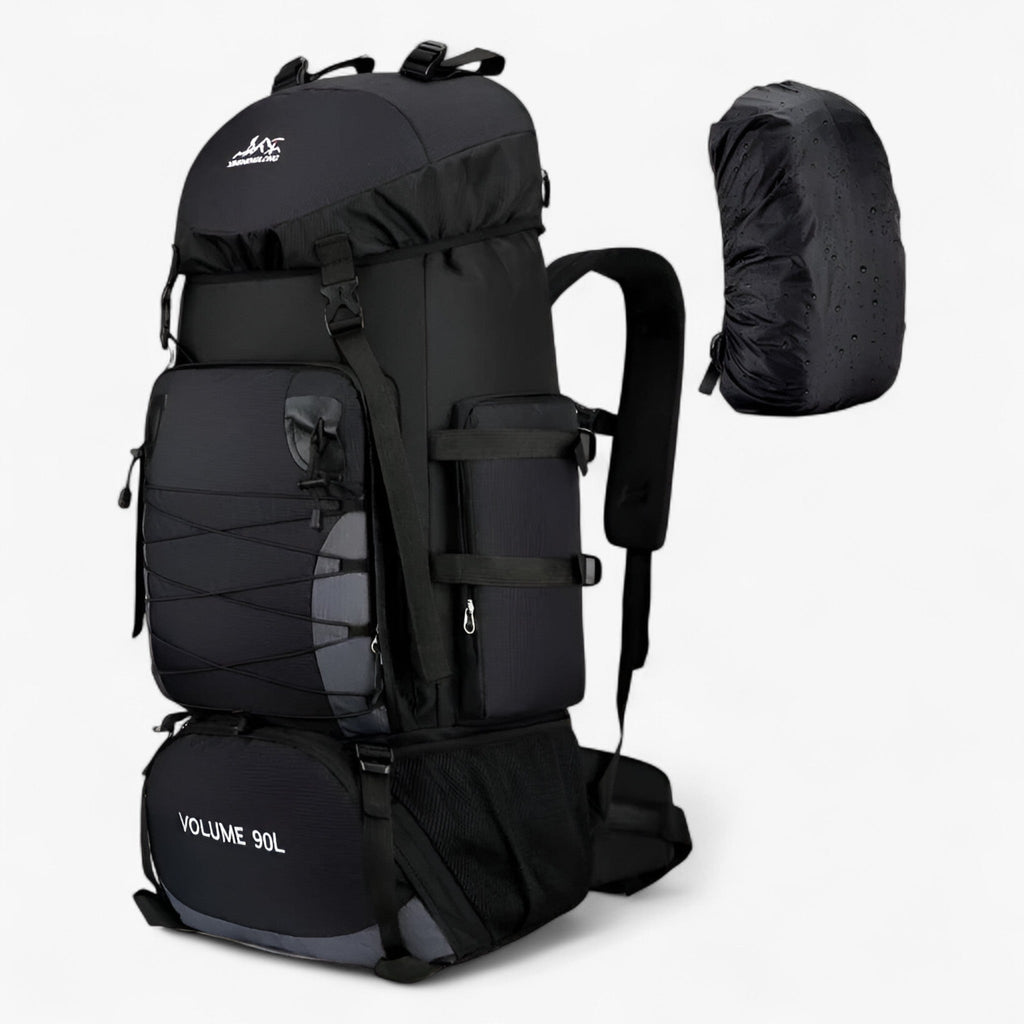 Unisex 90L Waterproof Nylon Hiking and Travel Backpack