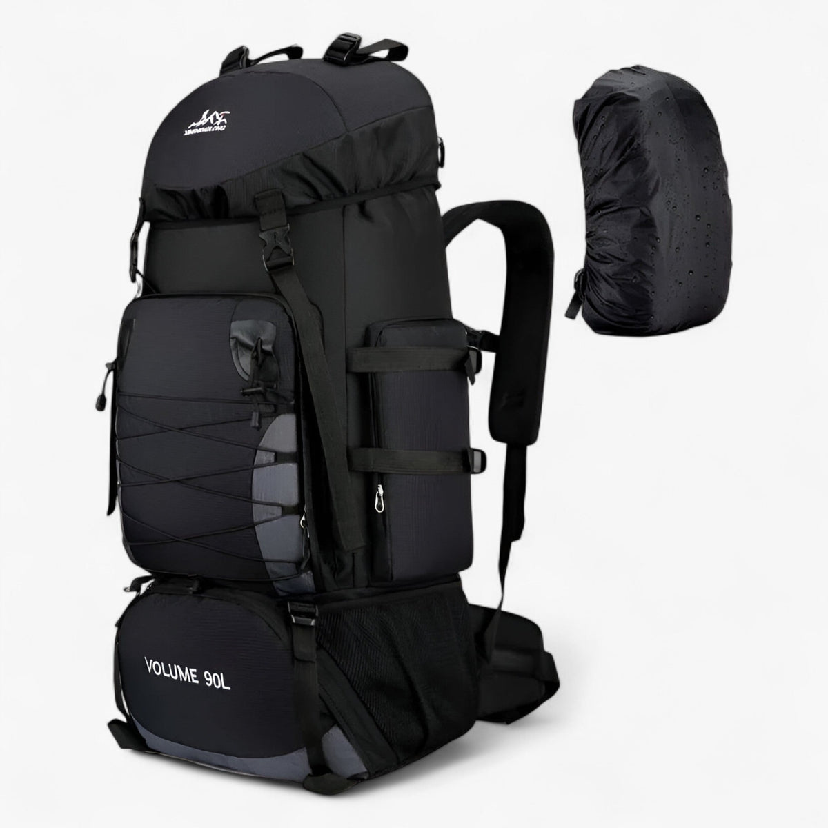 Unisex 90L Waterproof Nylon Hiking and Travel Backpack