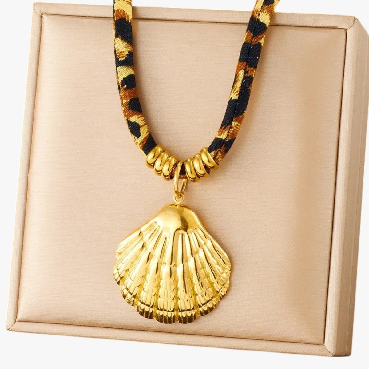 Leopard Charm Necklace with Gold-Tone Detailing