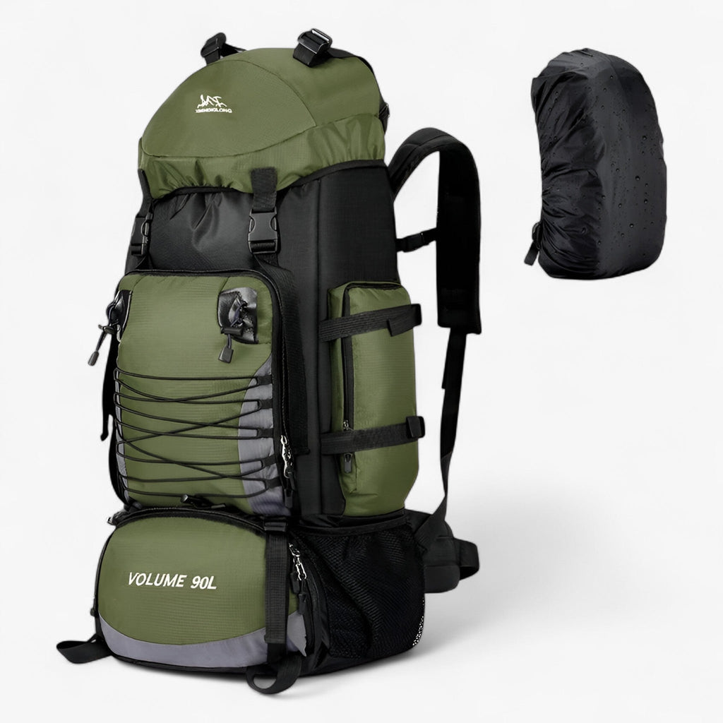Unisex 90L Waterproof Nylon Hiking and Travel Backpack