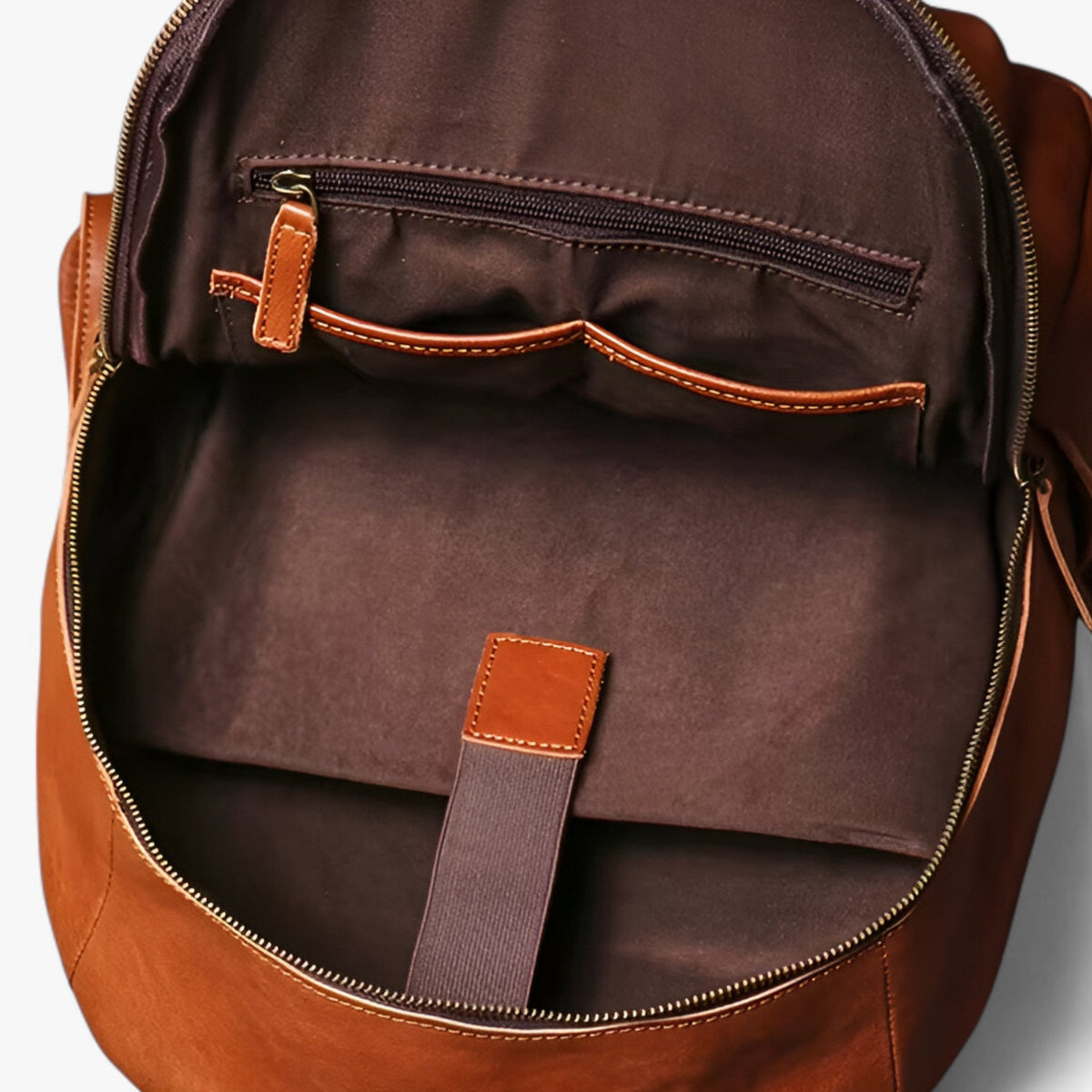 Vintage-Inspired Leather Travel Backpack for Work and School