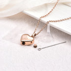 Heart-Shaped Pet Memorial Urn Pendant with Paw Engraving