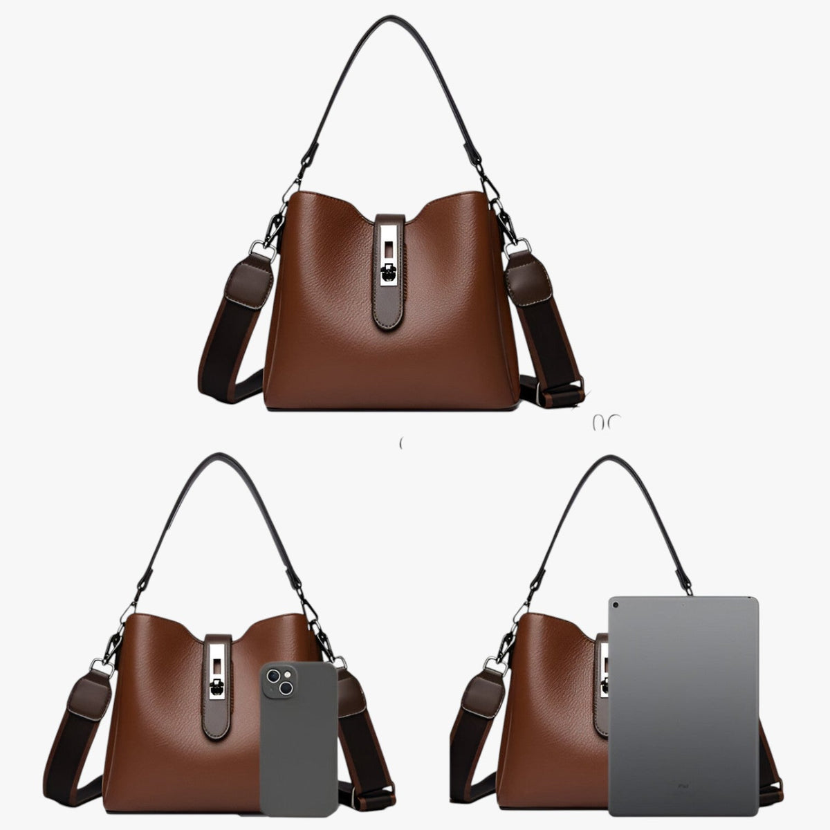 Soft PU Leather Clean-Lined Everyday Shoulder Bag