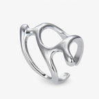 Adjustable Branch-Effect Ring in Silver-Tone