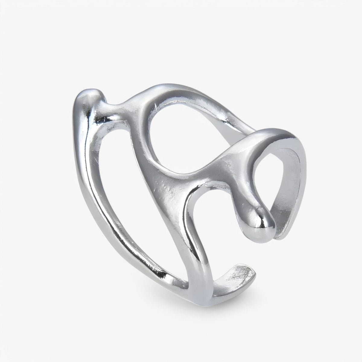 Adjustable Branch-Effect Ring in Silver-Tone