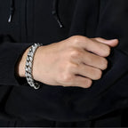 Zilveren armband met patroon, 18 cm