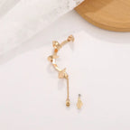 Gebeeldhouwde earcuff met ketting