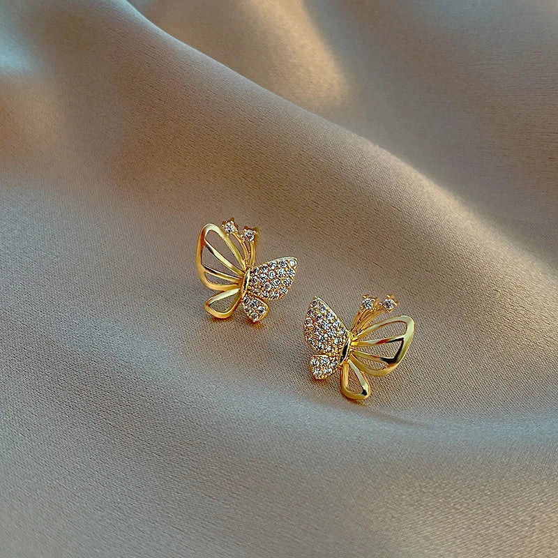 Zircon Butterfly Stud Earrings