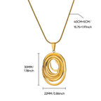 Hollow Geometric Oval Necklace