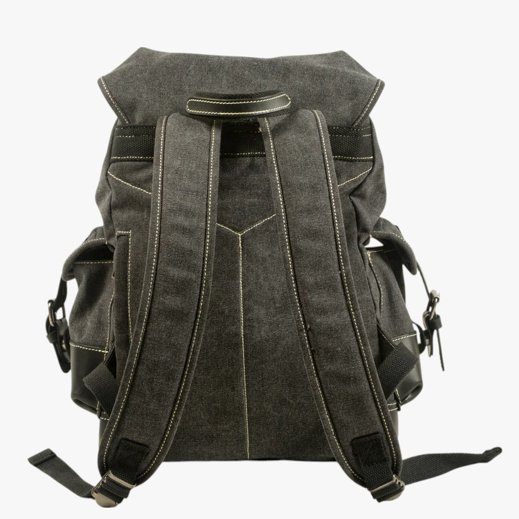 Large Vintage Canvas and Leather Hiking and Travel Backpack