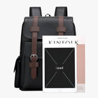 Sleek Spacious PU Leather Laptop and Book Backpack