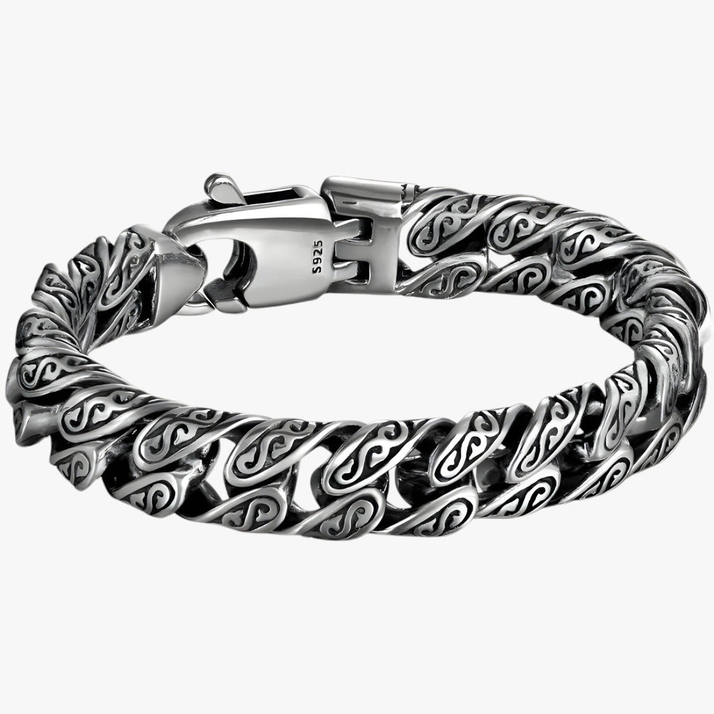 Zilveren armband met patroon, 18 cm