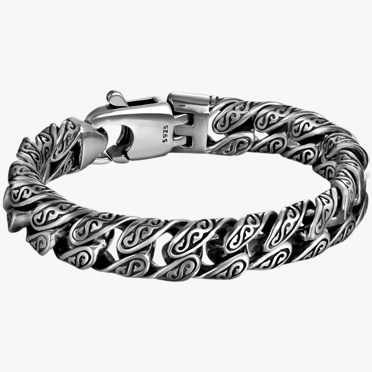 Zilveren armband met patroon, 18 cm