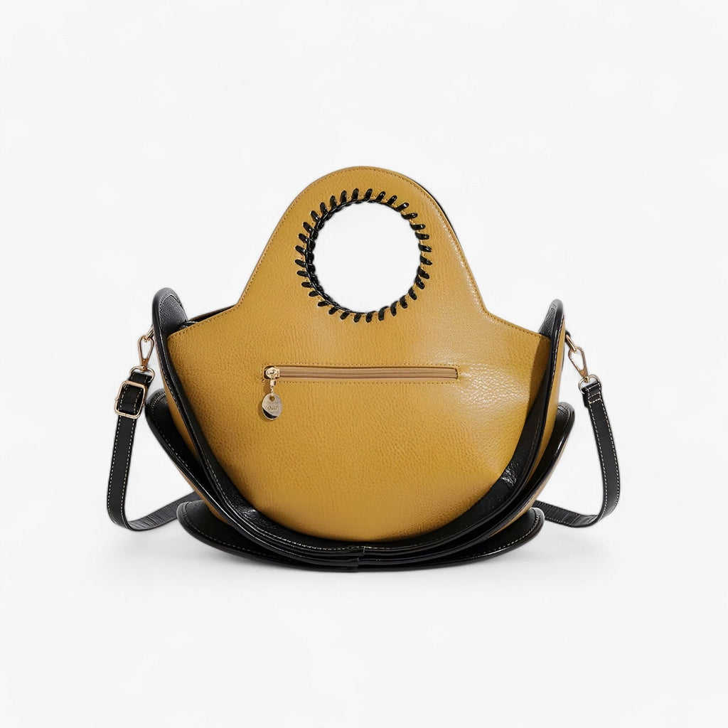 Large Leather Shoulder Bag with Multiple Storage Pockets