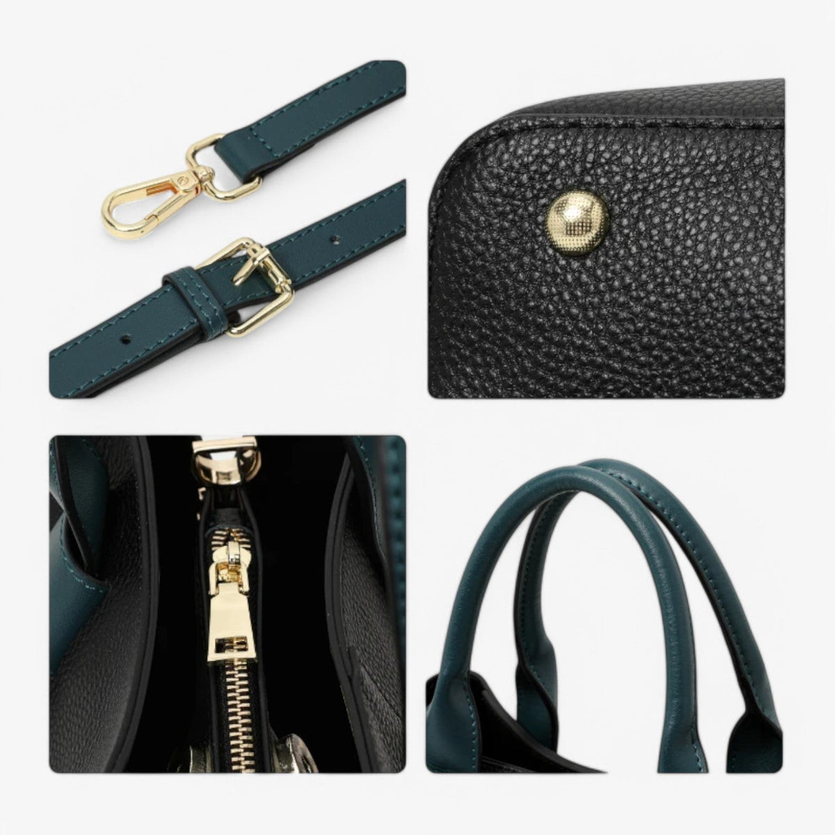 Soft Premium Calfskin Leather Black Shoulder Bag