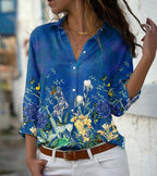 Blouse met print, los silhouet en lange mouwen