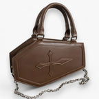 Gothic Coffin-Shaped Chain Handbag for Halloween