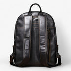 Vintage-Inspired Leather Travel Backpack for Work and School
