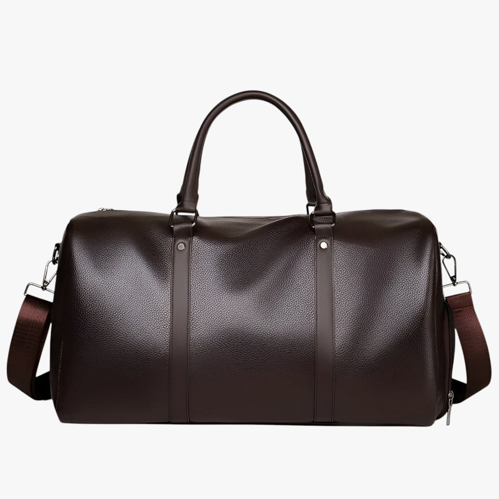 Men's Elegant Leather Weekend, Work and Gym Travel Bag