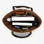 Grote handgemaakte vintage leren shopper-schoudertas voor dames