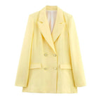 Tailored Long Blazer and Trouser Set with Matching Buttons