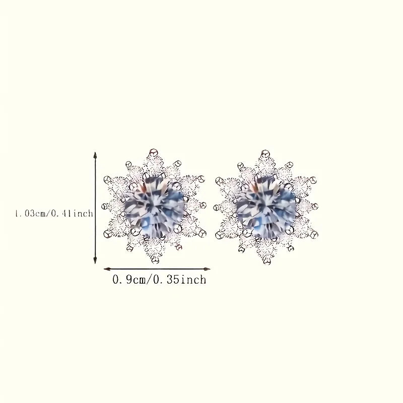 Flower Crystal Silver-Tone Earrings