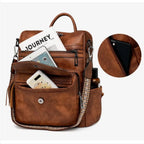 Elegant Soft Leather Backpack with Laptop Space