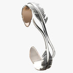 Sterling Silver Bracelet with Gold-Tone Feather Charm