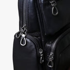 Men's Two-in-One Leather Chest Bag and Backpack