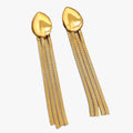 Long Tassel Drop Earrings with Polished Finish
