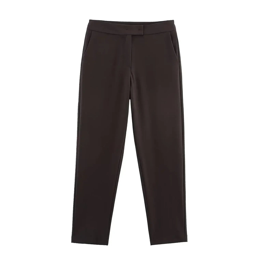 Tailored Long Blazer and Trouser Set with Matching Buttons