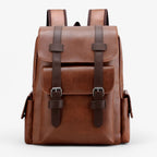Sleek Spacious PU Leather Laptop and Book Backpack