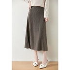 Textured Cable-Knit A-Line Maxi Skirt