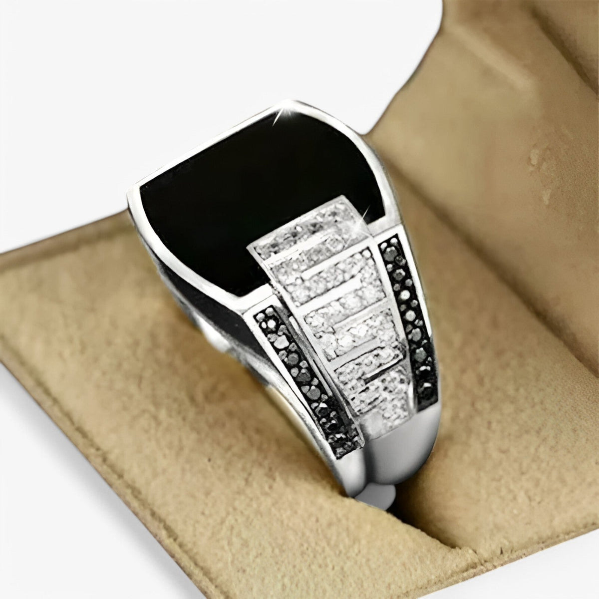 Gold-Tone Statement Ring with Textured Detail