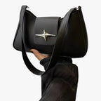 Y2K-Style Black Mini Shoulder Bag with Adjustable Strap