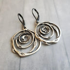 Sculptural Spiral Sterling Silver Drop Earrings