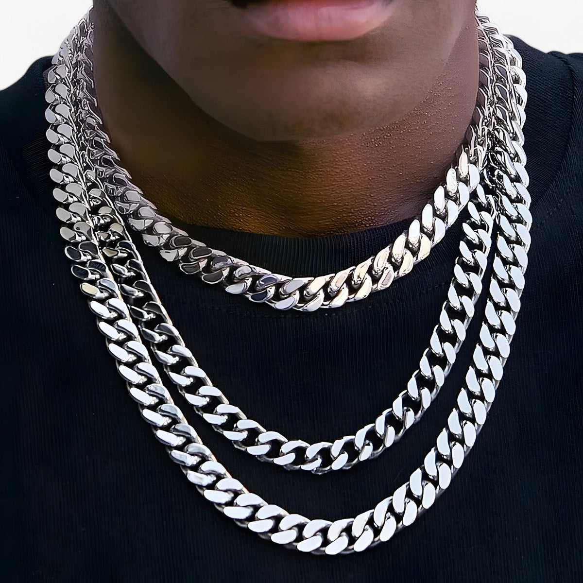 Cuban Link Chain Necklace, 12mm Wide, 70cm