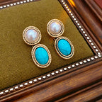 Antique-Style Turquoise and Pearl Set