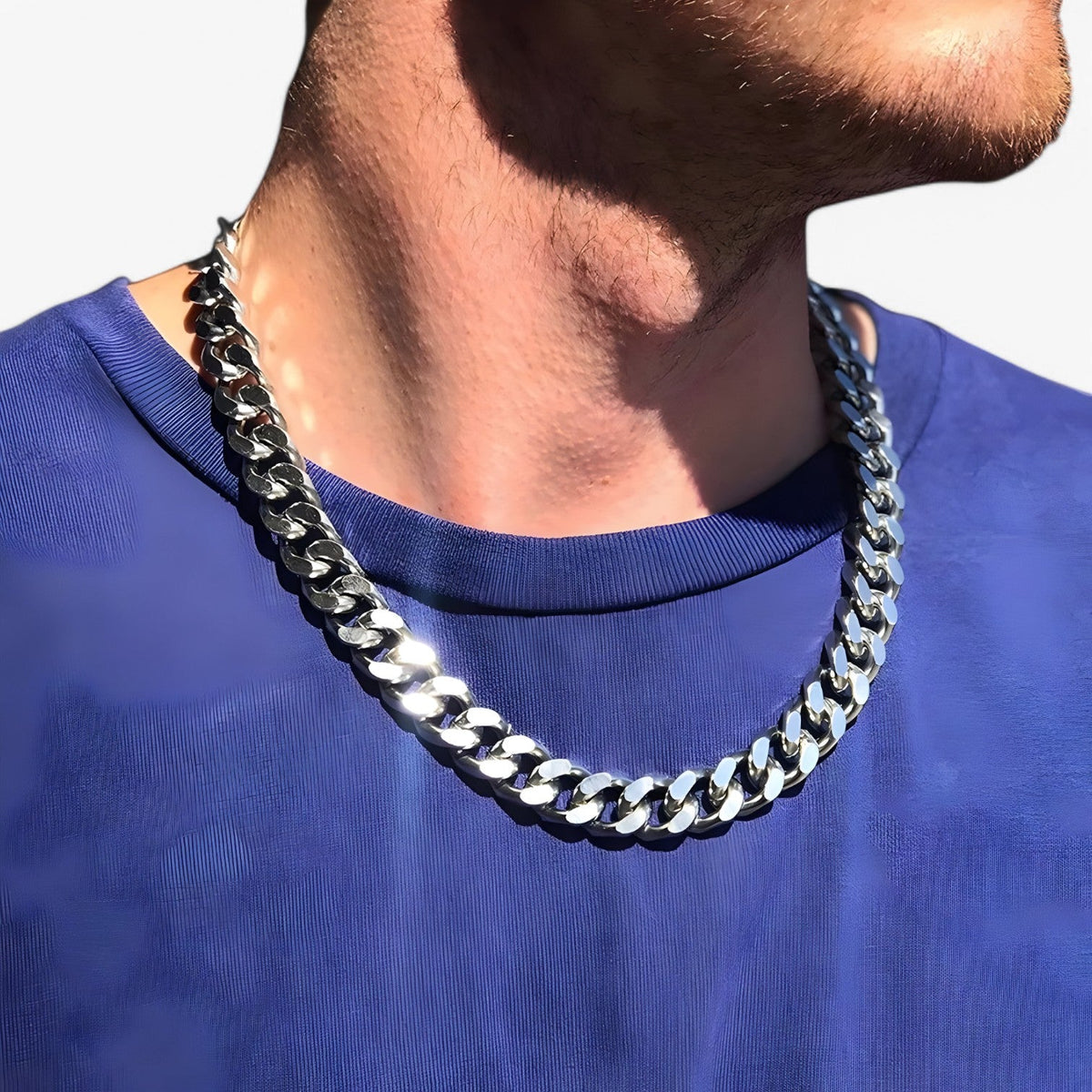 Cuban Link Chain Necklace, 12mm Wide, 70cm