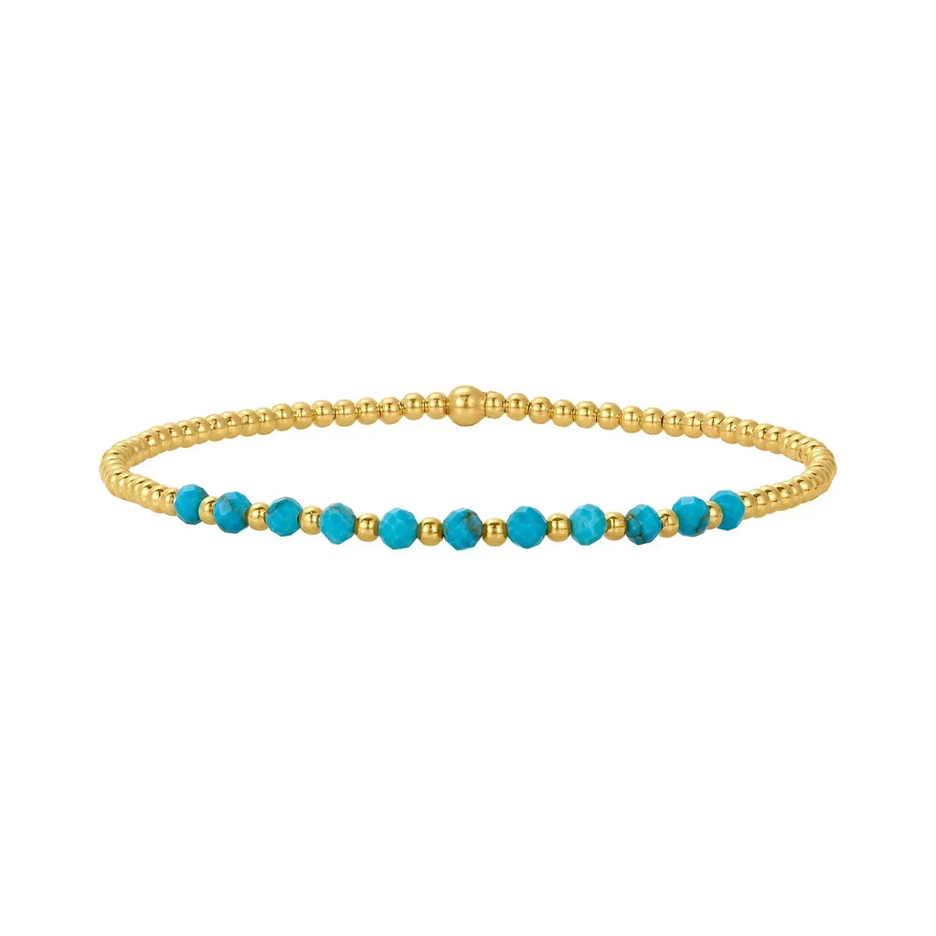 Gold-Tone Turquoise-Look Beaded Bracelet
